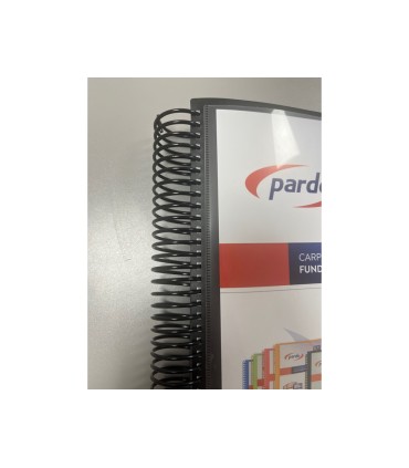 Carpeta pardo escaparate con espiral 80 fundas folio personalizable color negro