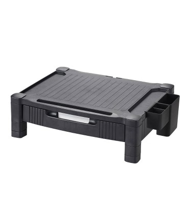 Soporte q connect para monitor impresora con cajon y ajustable a dos alturas 103cm a 133cm color negro