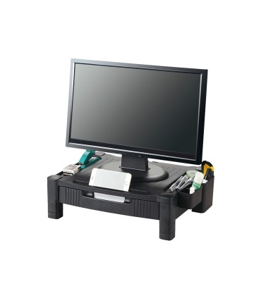 Soporte q connect para monitor impresora con cajon y ajustable a dos alturas 103cm a 133cm color negro