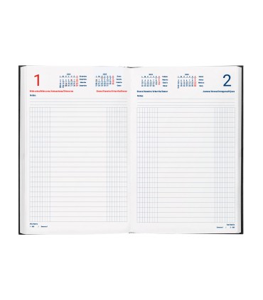 Agenda encuadernada liderpapel dietario 120 x 165 2025 dia pagina color negro papel 70 gr