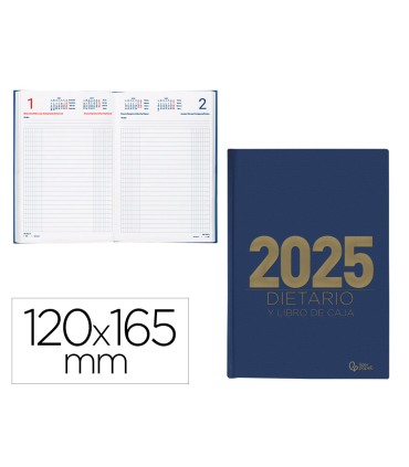 Agenda encuadernada liderpapel dietario 120 x 165 2025 dia pagina color azul papel 70 gr