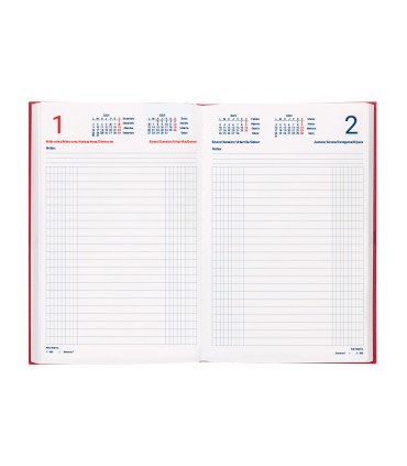 Agenda encuadernada liderpapel dietario 120 x 165 2025 dia pagina color rojo papel 70 gr