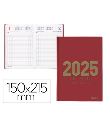 Agenda encuadernada liderpapel dietario 150 x 215 2025 dia pagina color rojo papel 70 gr