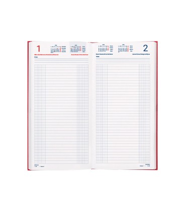 Agenda encuadernada liderpapel dietario 150 x 305 2025 dia pagina color rojo papel 70 gr