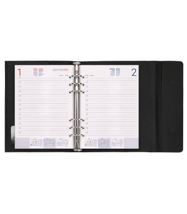 Agenda encuadernada liderpapel nero a5 2025 dia pagina negro papel 70 gr