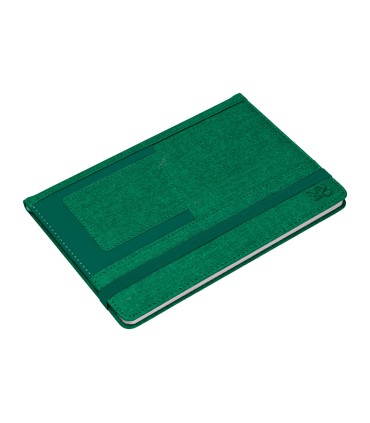 Agenda encuadernada liderpapel saria a5 2025 dia pagina color verde papel 70 gr