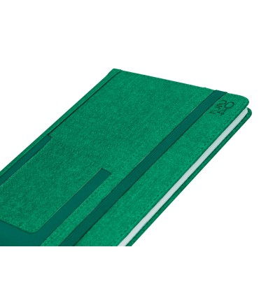 Agenda encuadernada liderpapel saria a5 2025 dia pagina color verde papel 70 gr