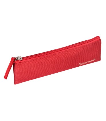 Bolso escolar liderpapel portatodo plano estrecho una cremallera 200x60 mm rojo