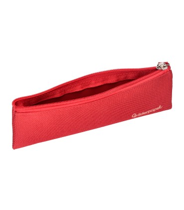 Bolso escolar liderpapel portatodo plano estrecho una cremallera 200x60 mm rojo