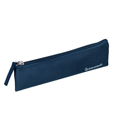 Bolso escolar liderpapel portatodo plano estrecho una cremallera 200x60 mm azul marino