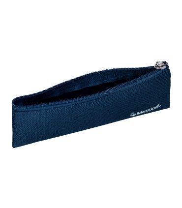 Bolso escolar liderpapel portatodo plano estrecho una cremallera 200x60 mm azul marino