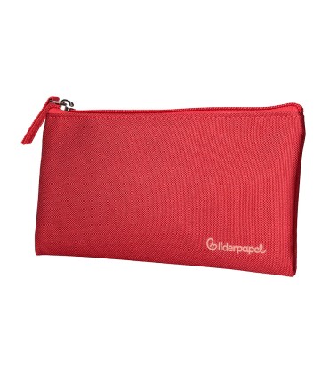 Bolso escolar liderpapel portatodo plano ancho una cremallera 200x100 mm rojo