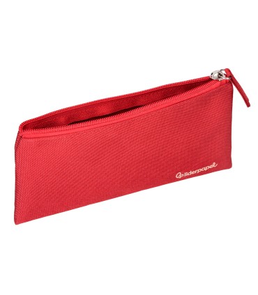 Bolso escolar liderpapel portatodo plano ancho una cremallera 200x100 mm rojo