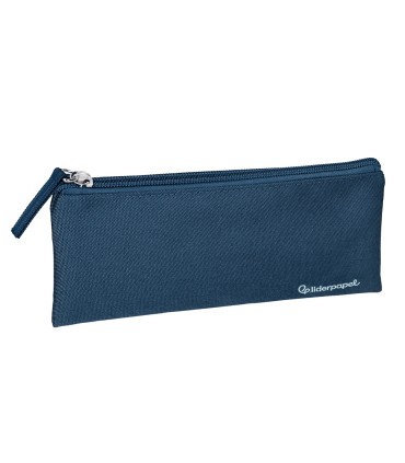 Bolso escolar liderpapel portatodo plano ancho una cremallera 200x100 mm azul marino