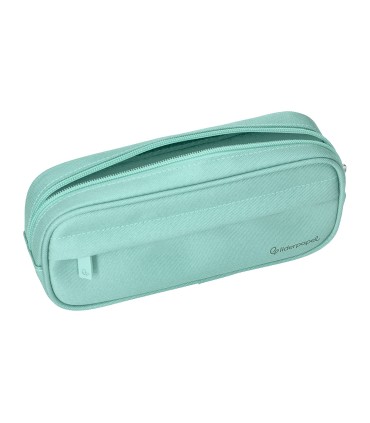 Bolso escolar liderpapel portatodo ovalado 2 cremalleras con bolsillo delantero 210x90 mm azul