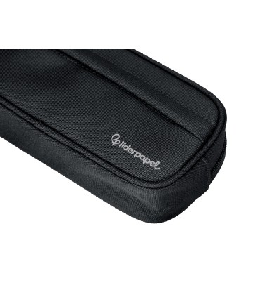 Bolso escolar liderpapel portatodo ovalado 2 cremalleras con bolsillo delantero 210x90 mm negro