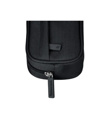 Bolso escolar liderpapel portatodo ovalado 2 cremalleras con bolsillo delantero 210x90 mm negro