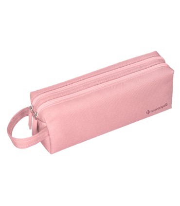 Bolso escolar liderpapel portatodo rectangular con asa 2 cremalleras 210x80 mm rosa