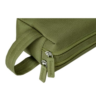 Bolso escolar liderpapel portatodo rectangular con asa 2 cremalleras 210x80 mm verde militar