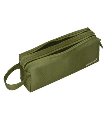 Bolso escolar liderpapel portatodo rectangular con asa 2 cremalleras 210x80 mm verde militar