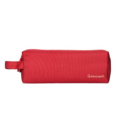 Bolso escolar liderpapel portatodo rectangular con asa 2 cremalleras 210x80 mm rojo