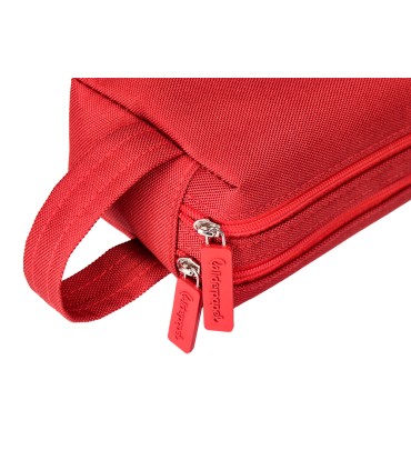 Bolso escolar liderpapel portatodo rectangular con asa 2 cremalleras 210x80 mm rojo