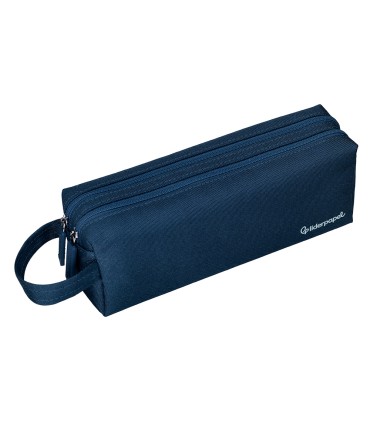 Bolso escolar liderpapel portatodo rectangular con asa 2 cremalleras 210x80 mm azul marino