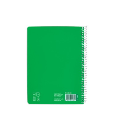 Cuaderno espiral liderpapel di n a5 pautaguia tapa blanda 40h 75 gr cuadro pautado 5mm color verde