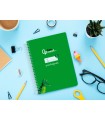 Cuaderno espiral liderpapel cuarto pautaguia tapa blanda 40h 75 gr cuadro pautado 5mm color verde