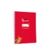 Cuaderno espiral liderpapel di n a5 pautaguia tapa blanda 40h 75 gr cuadro pautado 5mm color rojo