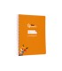 Cuaderno espiral liderpapel di n a5 pautaguia tapa blanda 40h 75 gr cuadro pautado 5mm color naranja