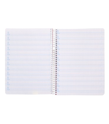 Cuaderno espiral liderpapel di n a5 pautaguia tapa blanda 40h 75 gr cuadro pautado 5mm color lila