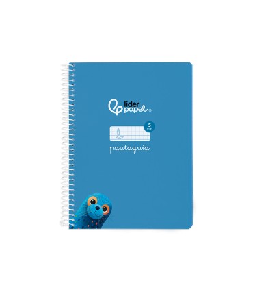 Cuaderno espiral liderpapel di n a5 pautaguia tapa blanda 40h 75 gr cuadro pautado 5mm color azul