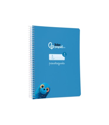 Cuaderno espiral liderpapel di n a5 pautaguia tapa blanda 40h 75 gr cuadro pautado 5mm color azul