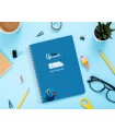 Cuaderno espiral liderpapel cuarto pautaguia tapa blanda 40h 75 gr cuadro pautado 5mm color azul