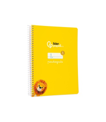 Cuaderno espiral liderpapel di n a5 pautaguia tapa blanda 40h 75 gr cuadro pautado 5mm color amarillo