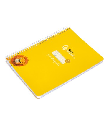 Cuaderno espiral liderpapel di n a5 pautaguia tapa blanda 40h 75 gr cuadro pautado 5mm color amarillo