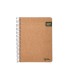 Cuaderno espiral liderpapel a5 tapa cartulina kraft contracolada 120h papel 100 reciclado 80 gr liso