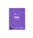 Cuaderno espiral liderpapel din a5 pautaguia tapa plastico 80h 90gr cuadro pautado 4 mm con margen color violeta