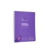 Cuaderno espiral liderpapel din a5 pautaguia tapa plastico 80h 90gr cuadro pautado 4 mm con margen color violeta