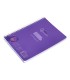 Cuaderno espiral liderpapel din a5 pautaguia tapa plastico 80h 90gr cuadro pautado 4 mm con margen color violeta