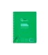 Cuaderno espiral liderpapel din a5 pautaguia tapa plastico 80h 90gr cuadro pautado 4mm con margen color verde