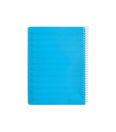 Cuaderno espiral liderpapel din a5 pautaguia tapa plastico 80h 90gr cuadro pautado 4mm con margen color azul