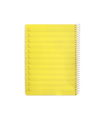 Cuaderno espiral liderpapel din a5 pautaguia tapa plastico 80h 90gr cuadro pautado 4mm con margen color amarillo