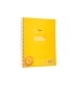 Cuaderno espiral liderpapel din a5 pautaguia tapa plastico 80h 90gr cuadro pautado 4mm con margen color amarillo