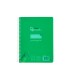 Cuaderno espiral liderpapel din a5 pautaguia tapa plastico 80h 90gr cuadro pautado 3 mm con margen color verde