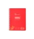 Cuaderno espiral liderpapel din a5 pautaguia tapa plastico 80h 90gr cuadro pautado 3 mm con margen color rojo