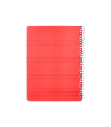 Cuaderno espiral liderpapel din a5 pautaguia tapa plastico 80h 90gr cuadro pautado 3 mm con margen color rojo