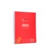 Cuaderno espiral liderpapel din a5 pautaguia tapa plastico 80h 90gr cuadro pautado 3 mm con margen color rojo