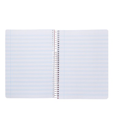 Cuaderno espiral liderpapel din a5 pautaguia tapa plastico 80h 90gr cuadro pautado 3 mm con margen color azul